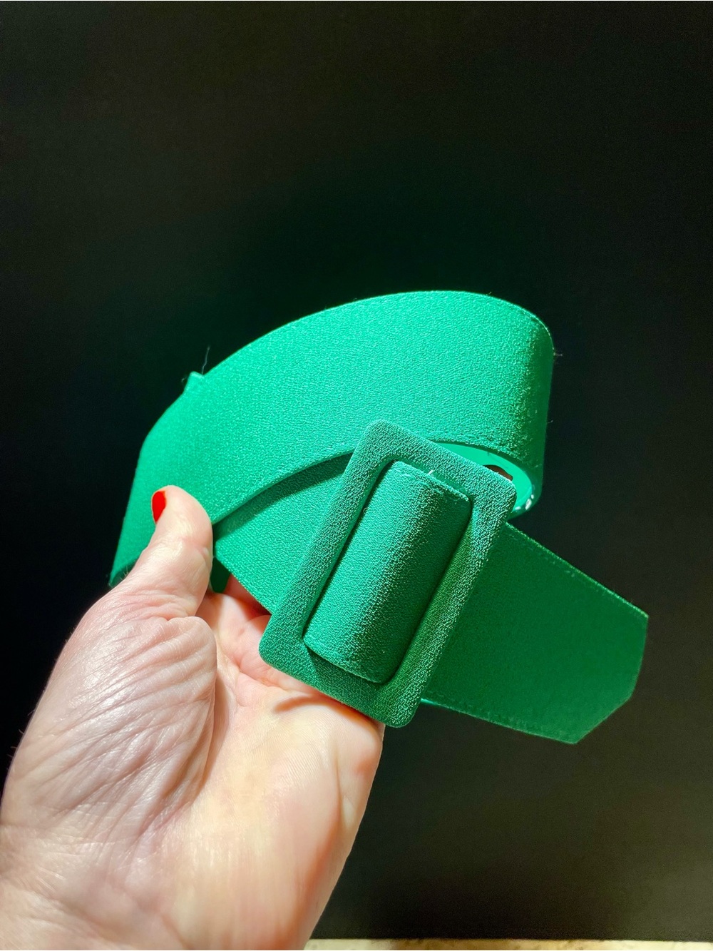 Womens Green Belt from a vintage dress - Comfortable Adjustable Accessory